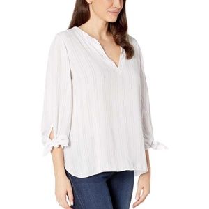 NWOT MICHAEL KORS Double Stripe Tie-sleeve Top
